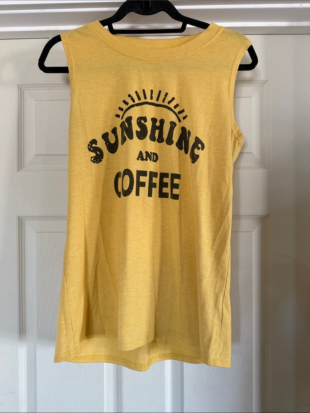 Sunshine‎ and Coffee Yellow Women's Sleeveless Tank Top size Med